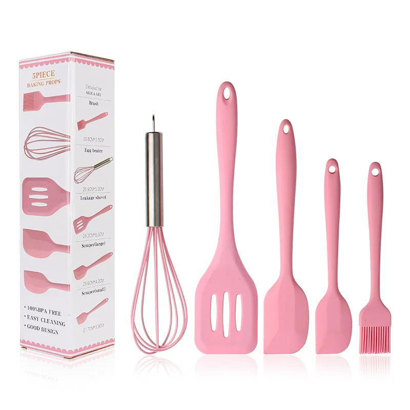 Silicone scraper, brush, kitchenware, set, 5 pieces