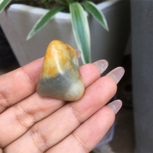 天然 新疆和田玉 黑皮 黄皮 三色 随形 青花 独籽 籽料 原石挂件