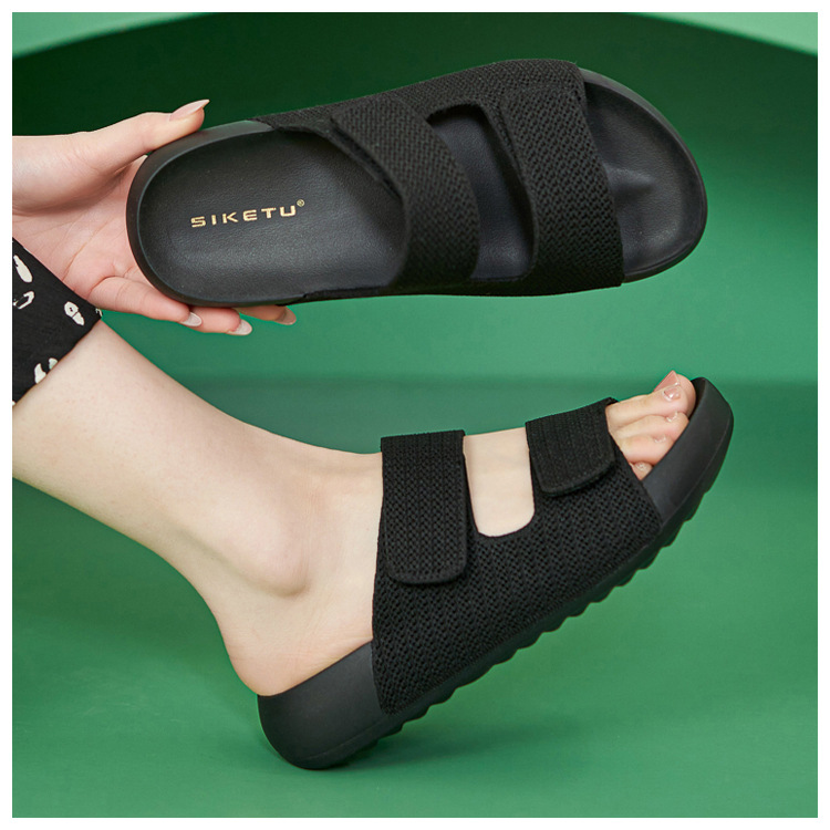 Dép sandal nữ quai chữ V đế dày EVA chống trượt — màu đen, màu hồng, màu kaki, màu mơ chi tiết 20