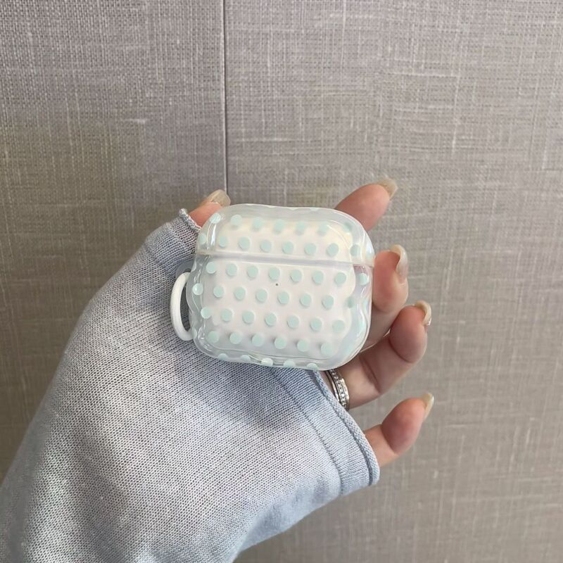 Korean-Style Green Polka Dot Bluetooth Protective Case Suitable for AirPods Pro 3Rd and 2Nd Generation, Apple AirPods 4Th Generation Earphone Case Korean-Style Green Polka Dot Bluetooth Protective Case Suitable for AirPods Pro 3Rd and 2Nd Generation, Apple AirPods 4Th Generation Earphone Case
