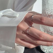 925纯银开口素圈戒指感女时尚新款个性ins小众设计食指戒简约代发