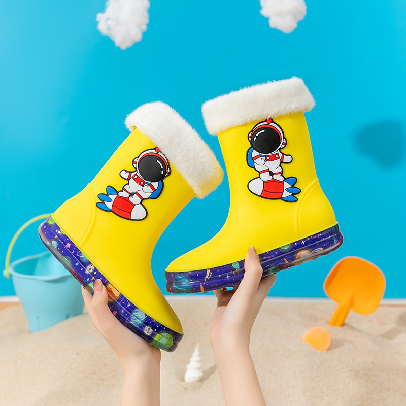 2025 Children's Rain Boots Boys Girls Cartoon High-Top Water Shoes Waterproof Non-Slip Rain Shoes Sgs Certified for Small and Medium-Sized Children