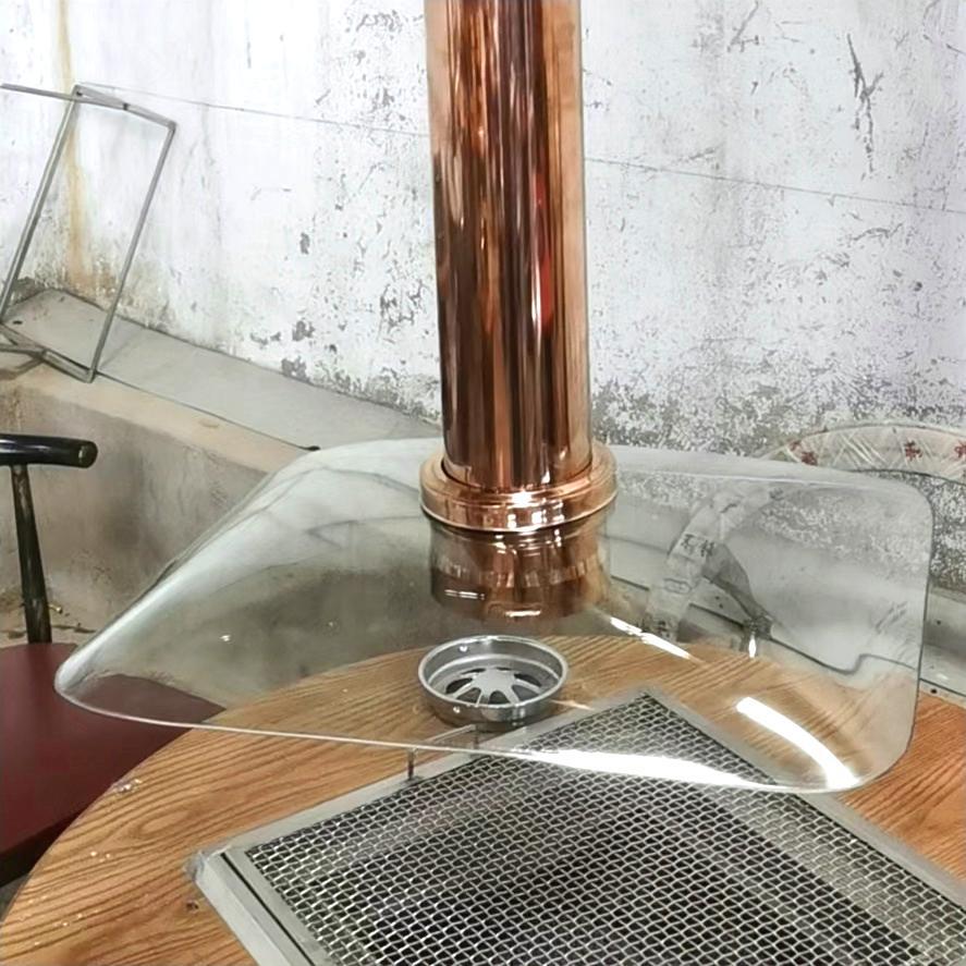 排烟烤肉店排风设备６厘钢化安全排烟玻璃罩方形罩子火锅店拢烟罩