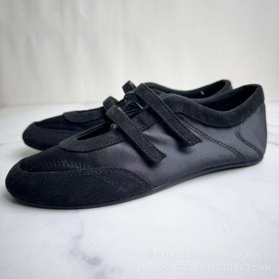 Za Velcro Casual sneaker Women's 2025 Spring Vintage Ballet Style Mary Jane Red Flat Single Shoes