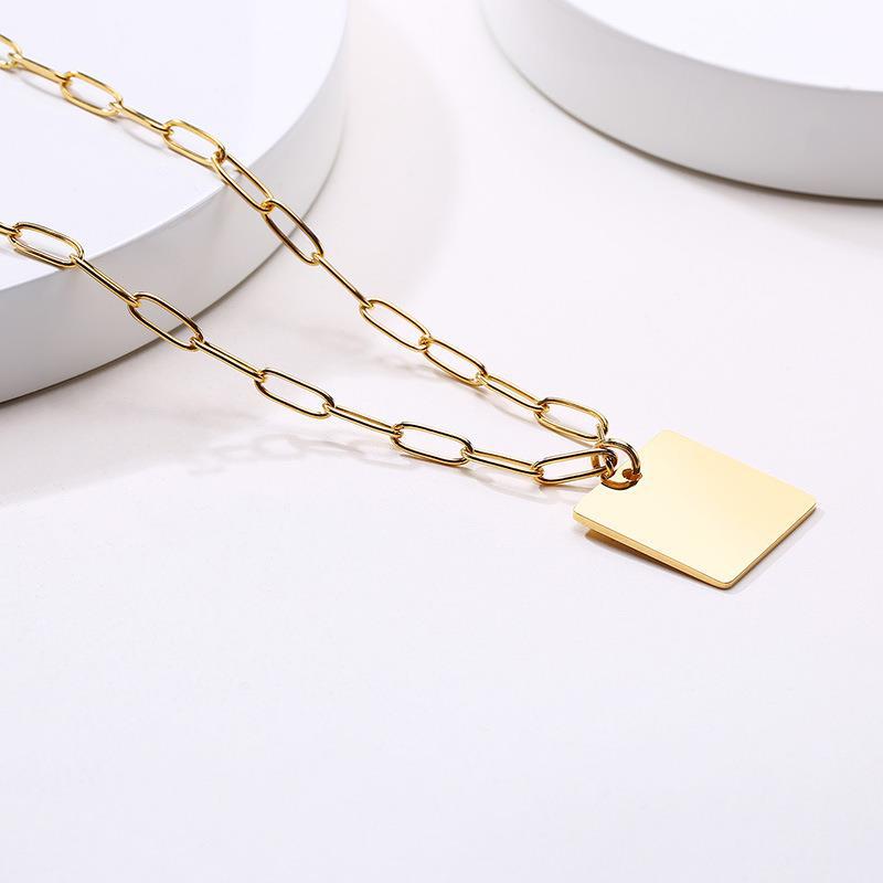 Simple Style Geometric Titanium Steel Plating 18k Gold Plated Necklace display picture 7