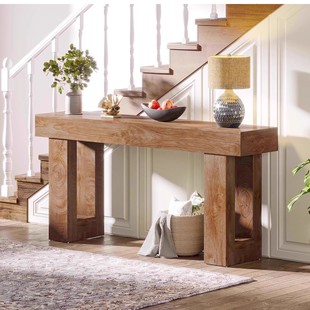 Wabi-Sabi Style Antique Solid Wood Console Table for Home Entrance, Vintage Sideboard, Simple Homestay Hotel Decorative Table with Storage