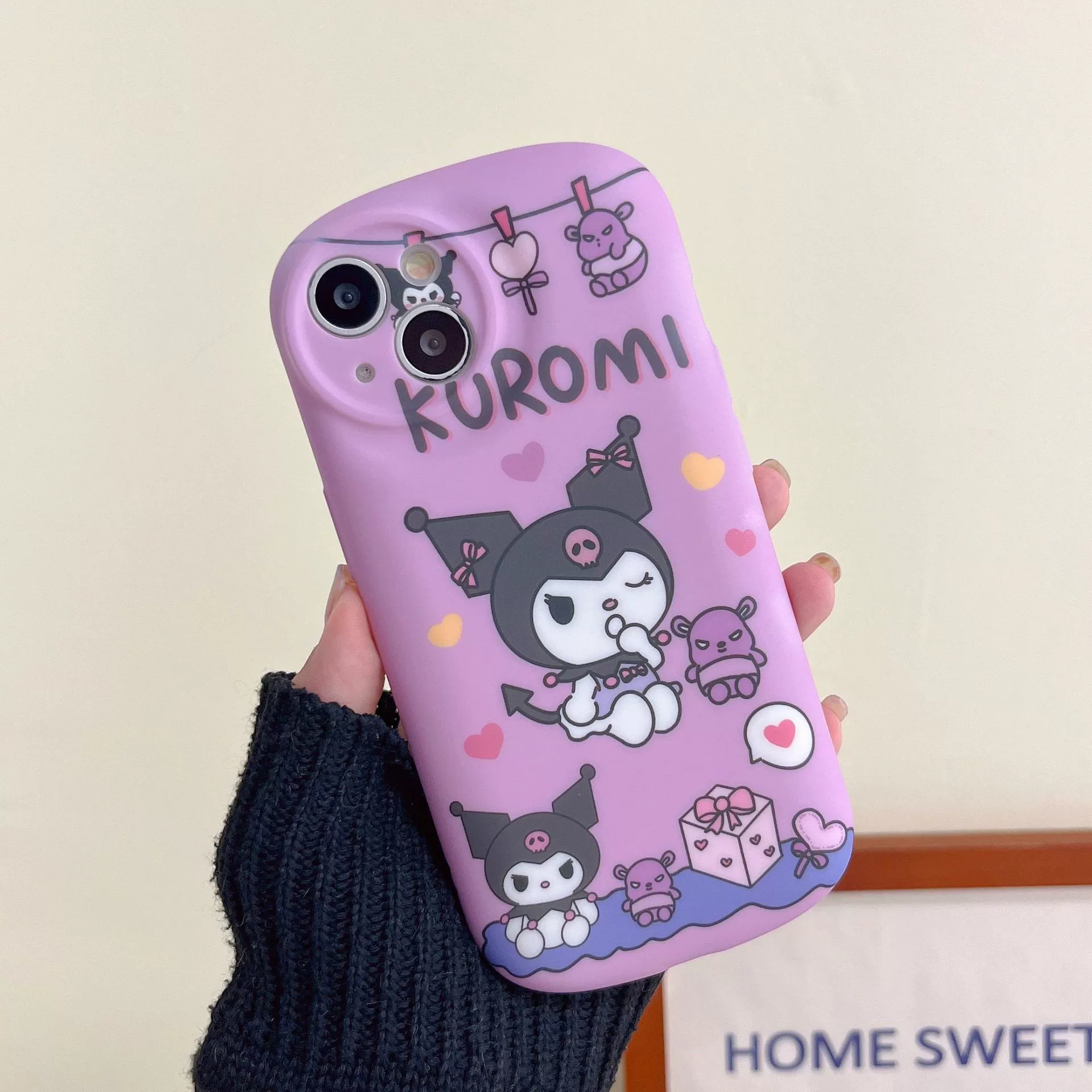 Apple, совместимый iPhone 14, iPhone14 Pro, японский фиолетовый мультфильм милый чехол для телефона, iphone, 12, интернет-знаменитость