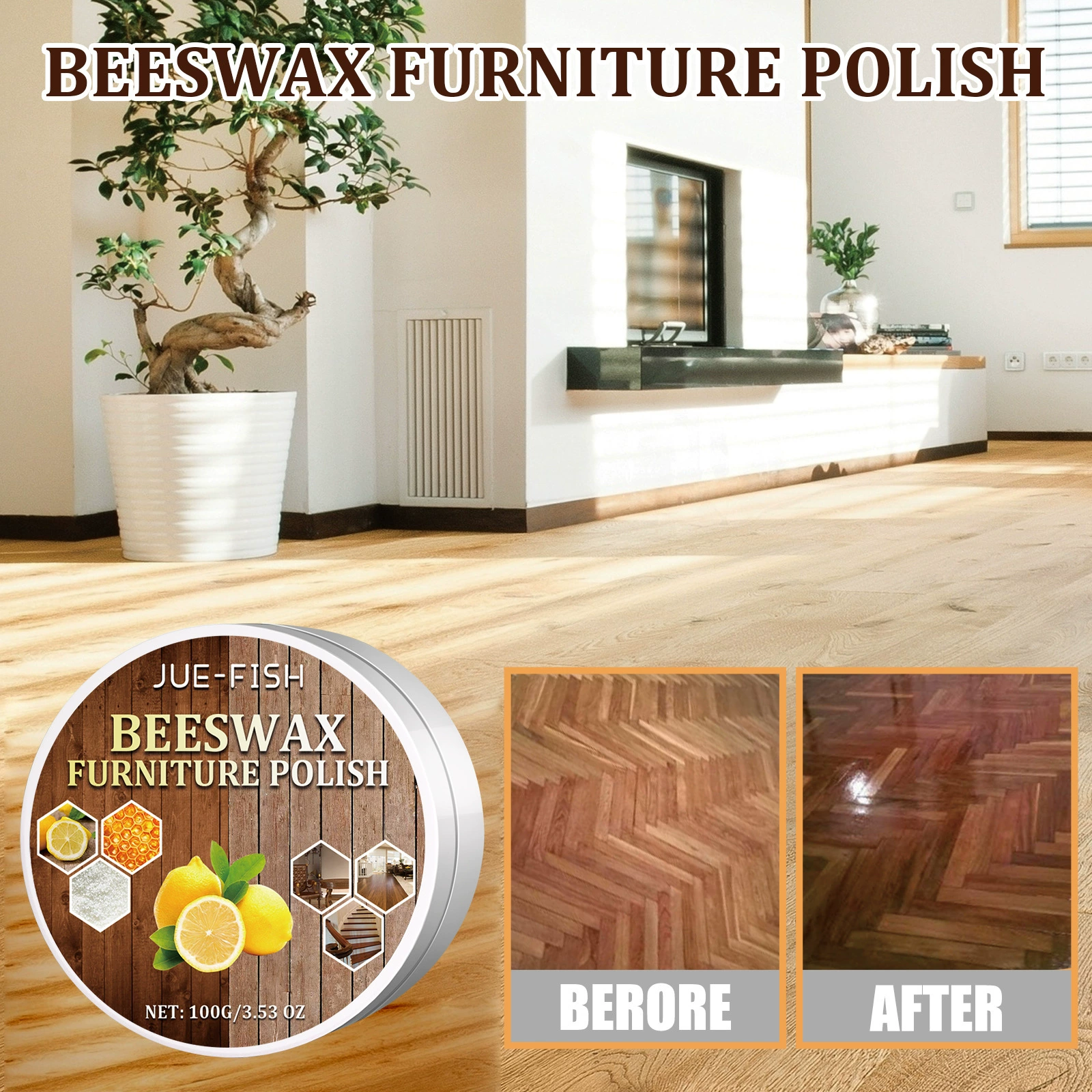 Полировальный воск для мебели Jue-Fish, полировка и вощение мебели из красного дерева, полировка и вощение паркета из цельного дерева, инкрементальная дезактивация, уход за мебелью
