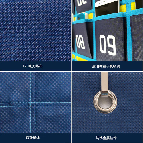 Factory class student hanging mobile phone storage wall-mounted classroom door organizer mobile phone storage bag hanging bag