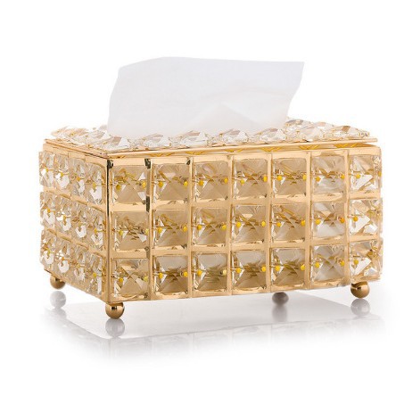 Red de comercio exterior transfronterizo, sala de estar de estilo europeo del norte, caja de pañuelos de cristal de lujo ligero, servilleta simple creativa para el hogar, almacenamiento de papel