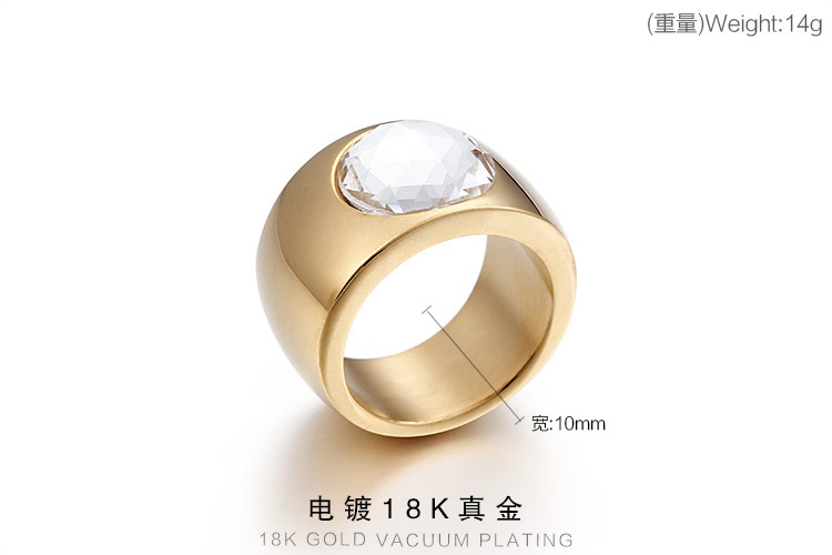 14g Weight European And American Fashion Wide Face Real Jewelry Retro Titanium Steel Ring