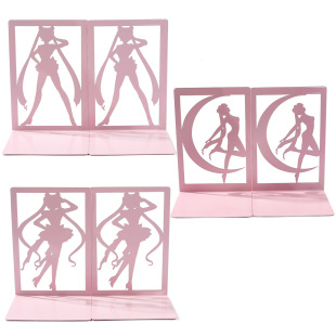 Sailor Moon Pink Metal Hollow Book Stand L-shaped Metal Cutting Book Stand Book Stand Bookend Desktop Ornaments