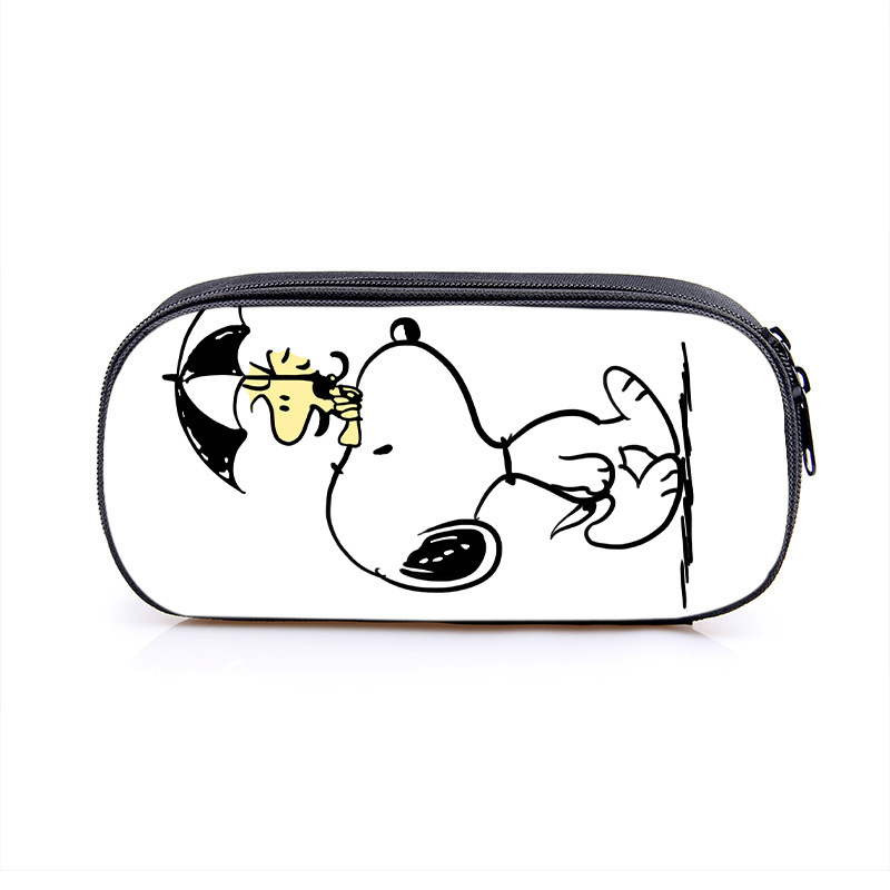 Nuevo Snoopy transfronterizo bolsas de lápiz de gran capacidad creativas caja de papelería de dibujos animados de alto valor de la cara caja de lápiz para estudiantes de primaria