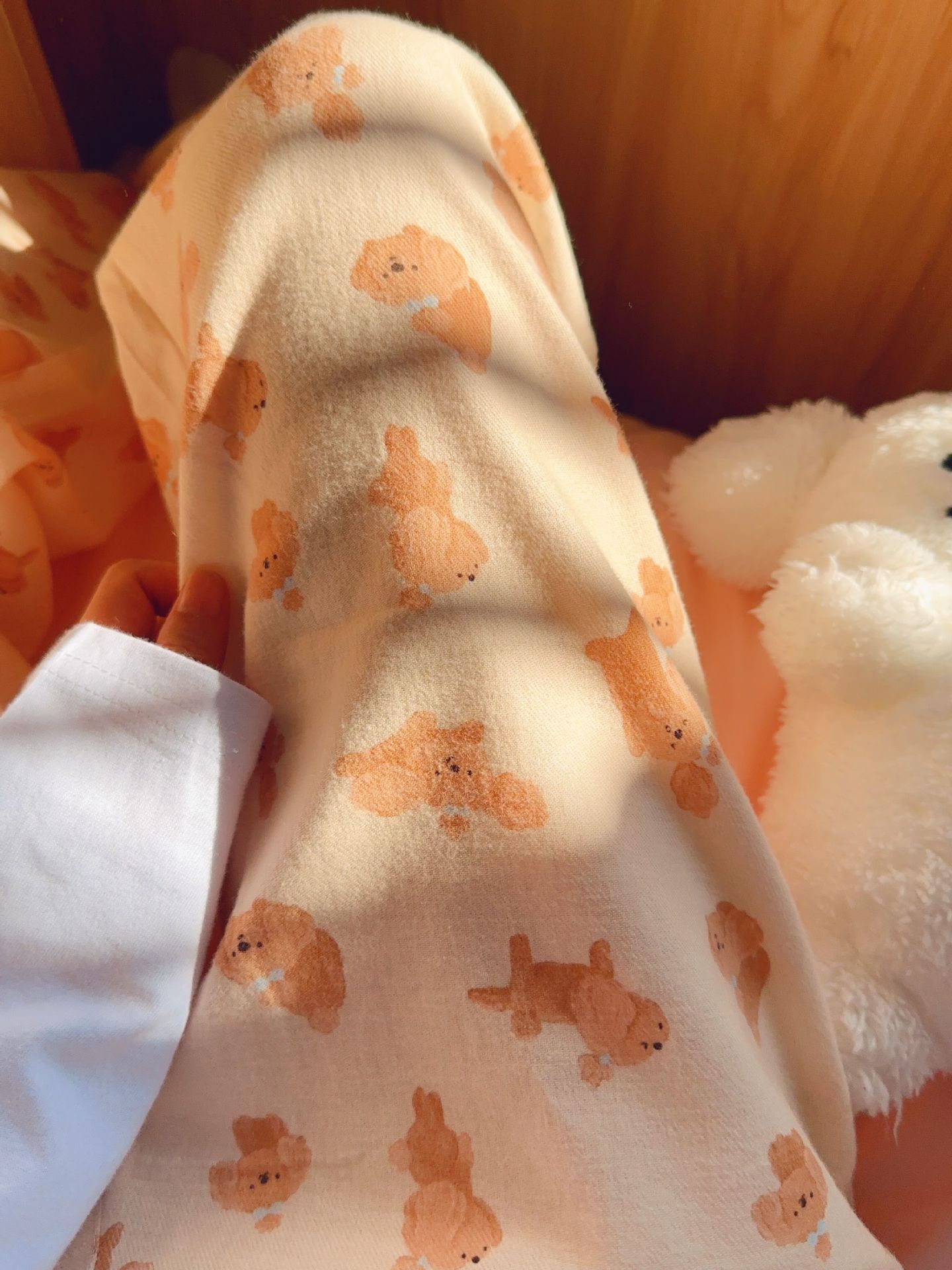 Pijamas sueltos de cereza de manzana de algodón cepillado, pantalones lindos para el hogar