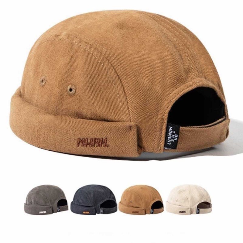 2025 New American Workwear Hat Japanese Style Yuppie Hat Hip Hop Retro Melon Hat Canvas for Men and Women