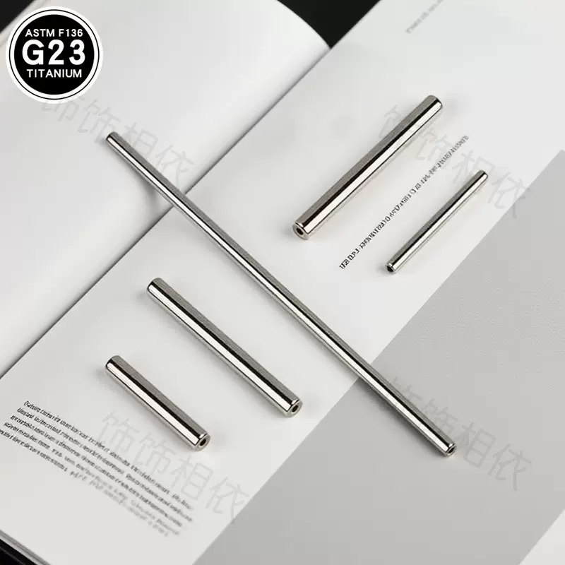 批发舌钉耳桥通用G23钛内螺纹直杆 F136钛合金内牙直杆穿刺饰品
