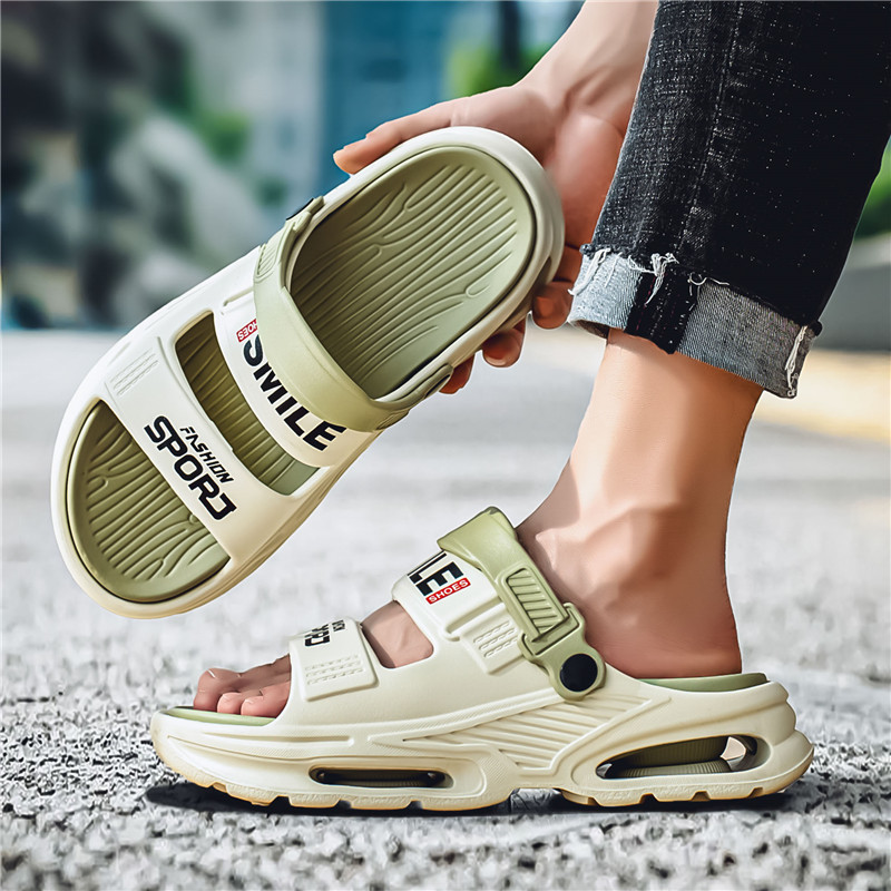 Verano en vivo de celebridades de Internet sandalias y pantuflas de EVA de doble uso de dos colores comercio exterior gran tamaño moda al aire libre tendencia hombre de una palabra