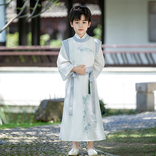 Children's Tang Suit, Boy's Han Dynasty Costume, Spring, Autumn and Summer Chinese Style, Tang Dynasty Scholar, Young Man's Performance Costume, Li Bai Costume