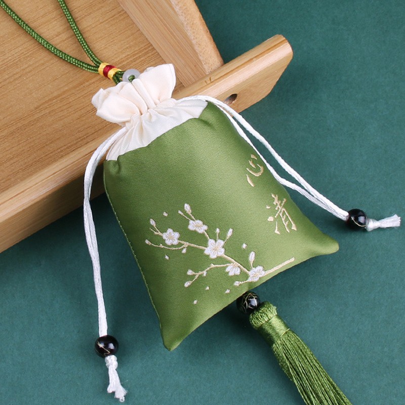 Bolsita bolsita bolsa vacía Dragon Boat Festival portátil repelente de mosquitos bolsa DIY azul y blanco bolsa de lino de algodón bolsa bolsita