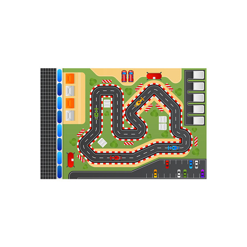 Cross-border Amazon cartoon track carpet parking lot road game mat home anti-slip and durable foot mat