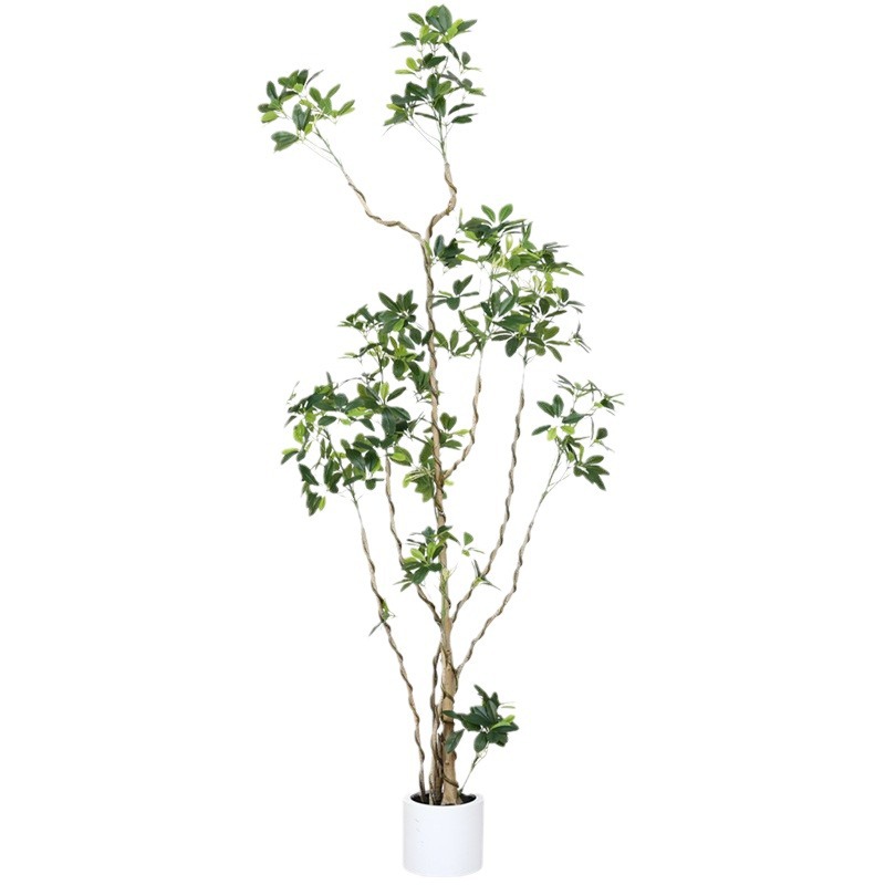 Lujo ligero, simulación de alta calidad, pie de pato, planta verde, sala de estar interior, decoración de fachada de hotel, bonsai, planta falsa