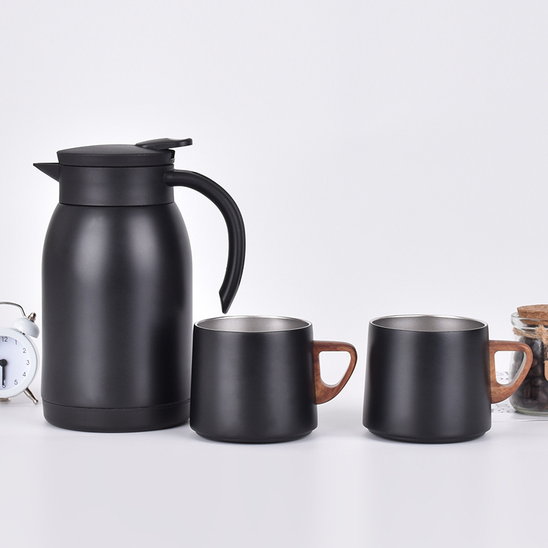 304 de acero inoxidable hogar olla térmica de gran capacidad portátil Oficina camping hervidor de agua doble ASA cafetera de vacío