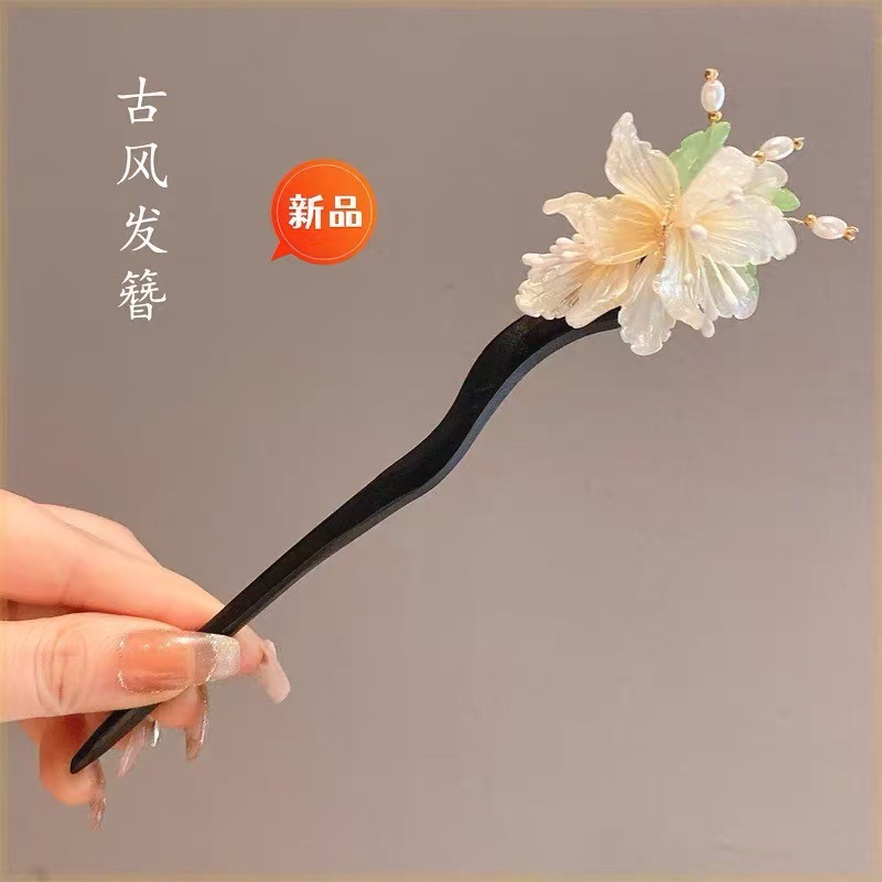 Nueva horquilla de estilo antiguo chino, horquilla de madera femenina, borla, paso a paso, nueva horquilla de estilo chino, horquilla simple