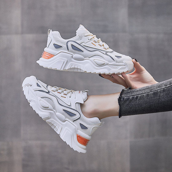 Spring 2023 New ins Torre Women's Shoes Trendy Student Height Increasing Sneakers Running Casual Breathable K805