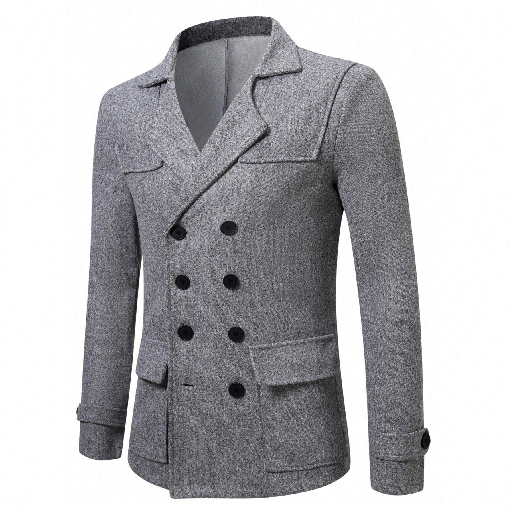 Abrigo de Lana Cruzado Retro para Hombre, Estilo Europeo y Americano, Nuevo Otoño/Invierno 2025, Amazon