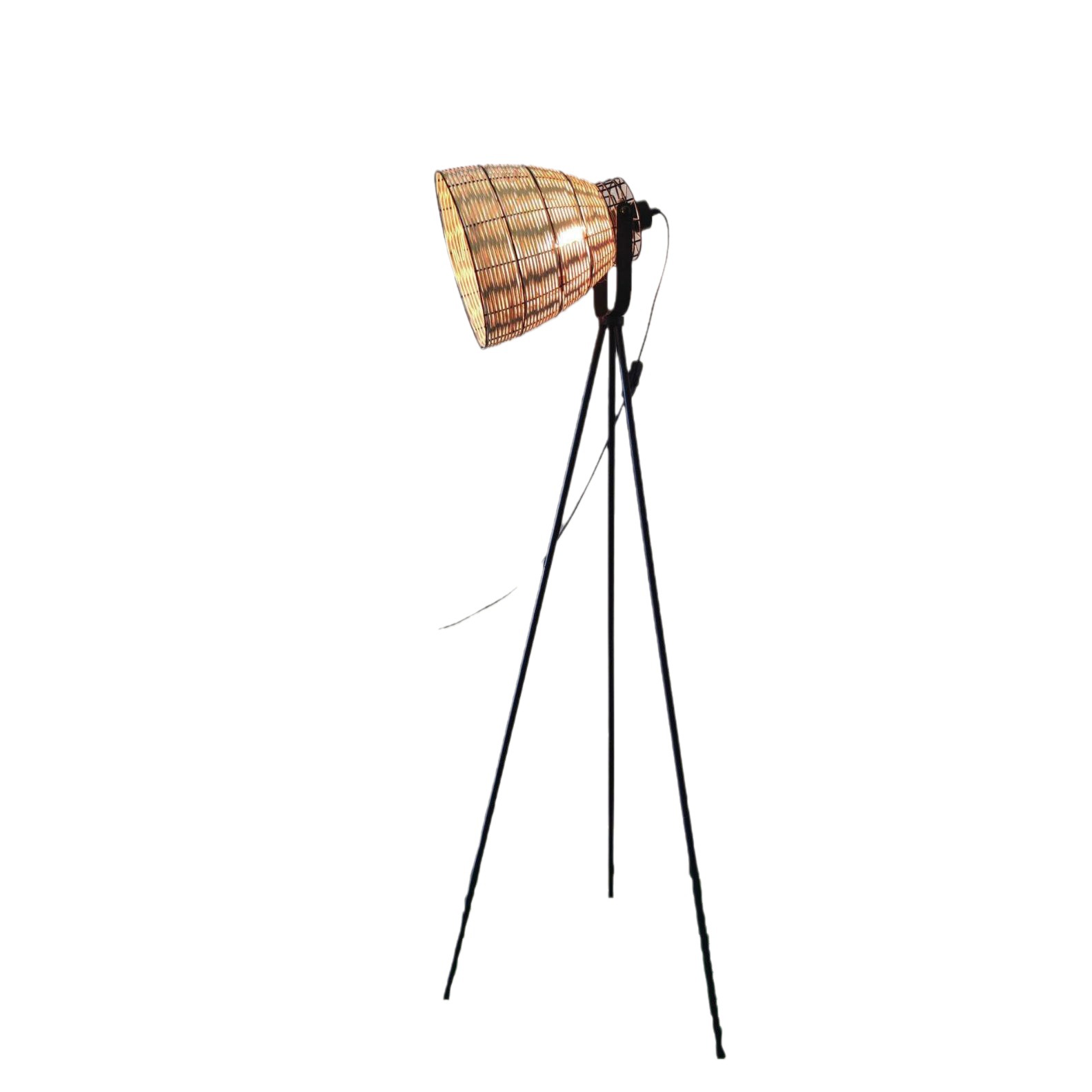 Transición fronteriza nórdica trenzado trípode vertical minimalista sala de estar estudio industrial luz de piso al por mayor minimalista