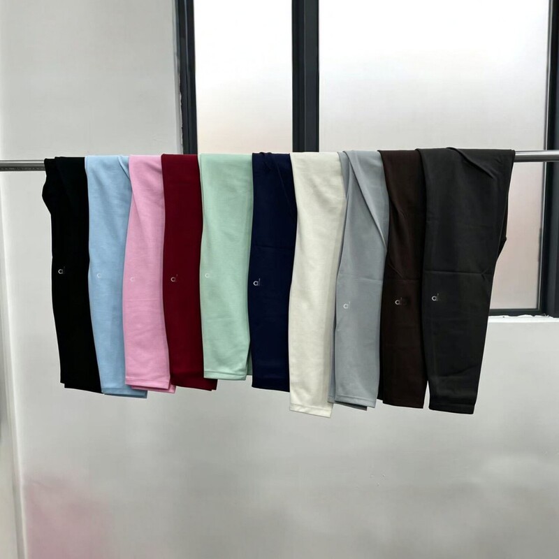 Alo Women's New Yoga Pants, High-Waisted Casual Long Pants, Quick-Dry Sports Sweatpants, Versatile Basic Style Alo Women's New Yoga Pants, High-Waisted Casual Long Pants, Quick-Dry Sports Sweatpants, Versatile Basic Style