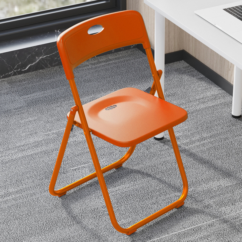 Silla plegable, silla de comedor de plástico para el hogar, evento portátil, capacitación en conferencias, respaldo del personal, silla de computadora, taburete, simple ins