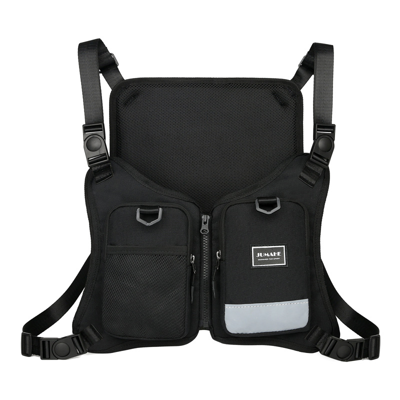 Cross-Border Tactical Bag Vest Vest Bag Outdoor Multi-Functional Reflective Cycling Bag Camouflage Training Backpack Sports Chest Bag