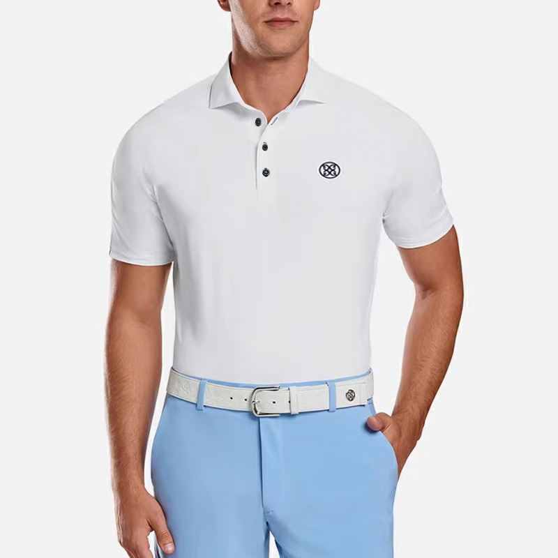 G4 Spring and Summer Golf Clothing Men's Ice Silk Texture Outdoor Sports Exercise Short Sleeve Lapel T-Shirt Polo Shirt