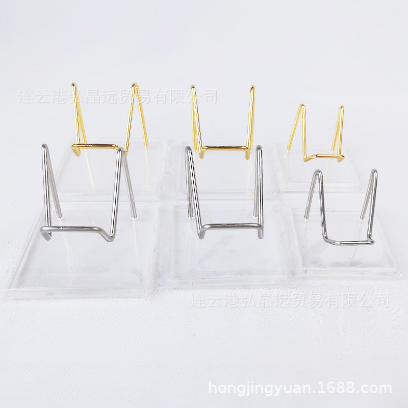 Tamaño pequeño acrílico transparente mineral etiqueta soporte cristal crudo piedra mineral espécimen soporte de exhibición caballete creativo soporte base