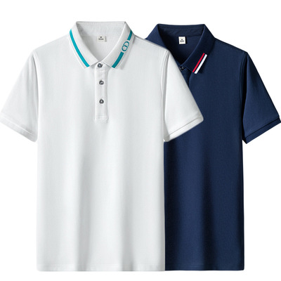 2023新款POLO衫男夏季翻领纯色短袖T恤加大码高端轻商务男装保罗