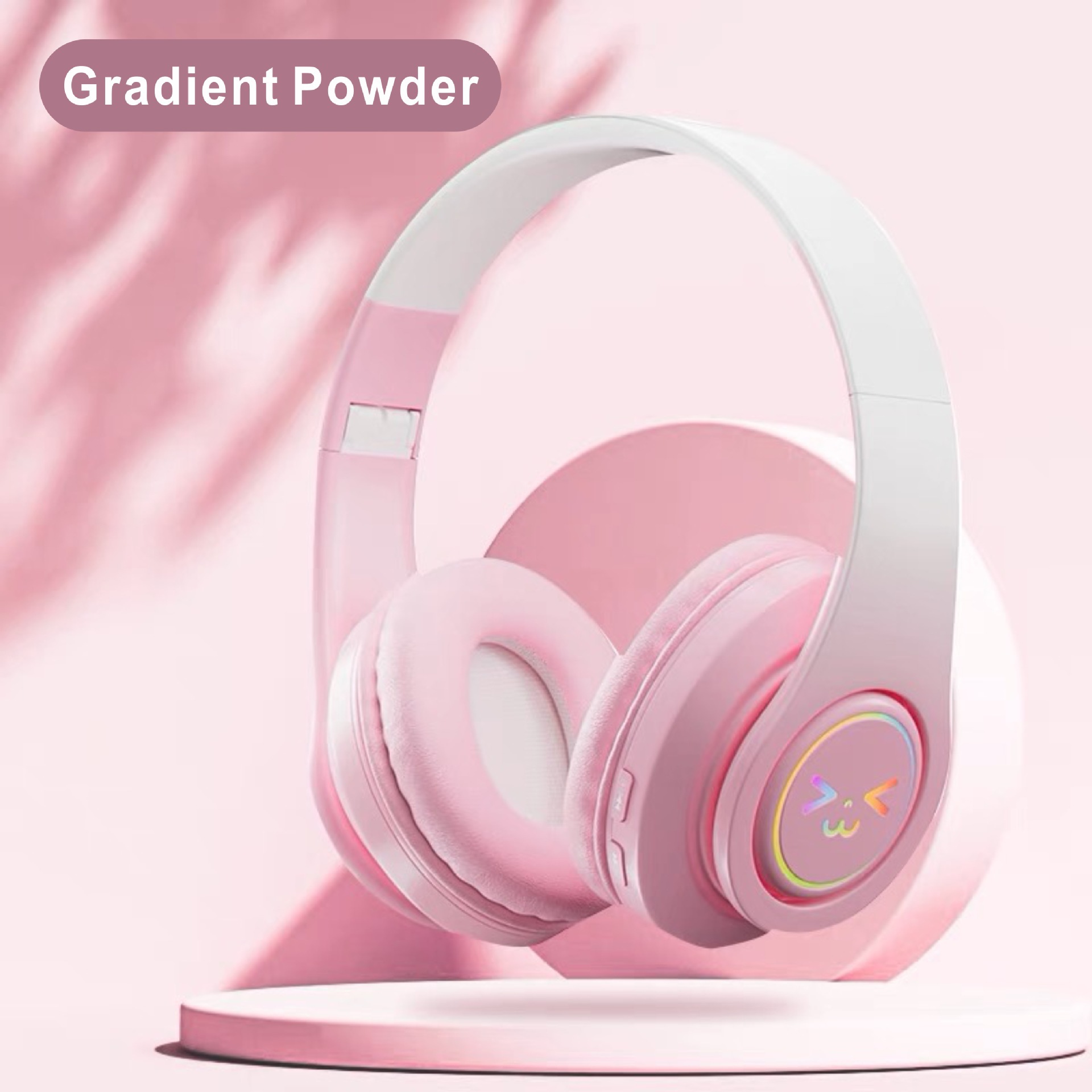 Transfronterizo nuevo gradiente de color LED luminoso todo incluido auricular inalámbrico auricular Bluetooth corriendo deportes auriculares