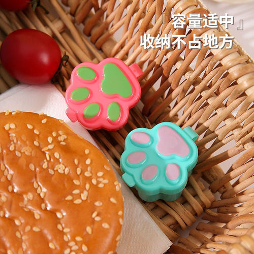 Mini Portable Sauce Bottle Cat Paws Sauce Box Flower Sauce Bento with Japanese Salad Dressing and Tomato Sauce Divided Bottles