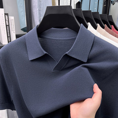 日本冷感繊維! 新商品のメンズの襟をめくってpoloシャツの半袖の新疆の綿の高級な上着のカジュアルな百合
