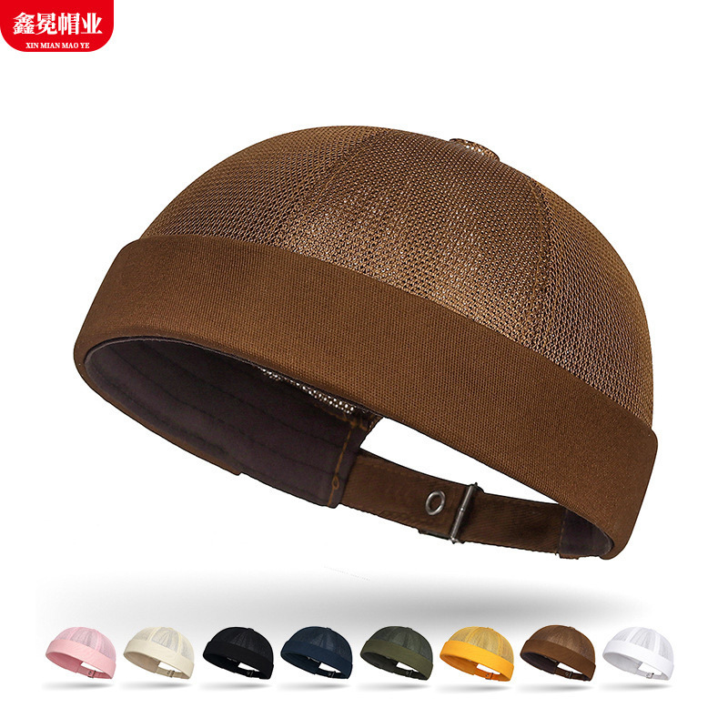Cross-Border Solid Color Plain Cap Men's Summer Breathable Melon Cap Women's Hip-Hop Outdoor Casual Fashion Brimless Hat