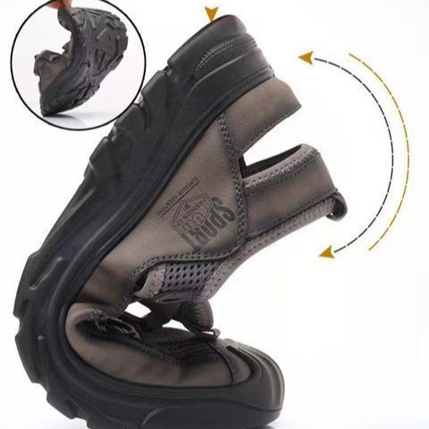 Sandalias para hombres de verano respirables huecos para hombres zapatos de agujero de una tendencia de zapatos casuales al aire libre para hombres zapatos deportivos