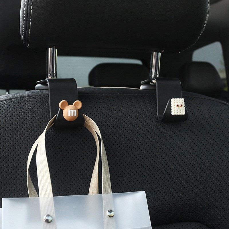 Gargancho de automóvil asiento interior de automóvil trasero multifuncional objeto invisible pequeño gancho de dibujos animados almacenamiento de automóviles artículos de decoración interior