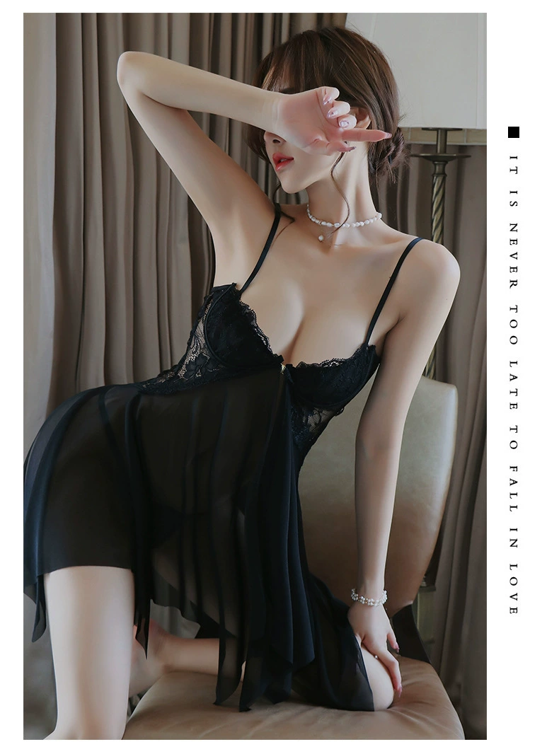 Длинная ночь Lace бельё, сексуальная пижама, поддерживающая юбка, форма