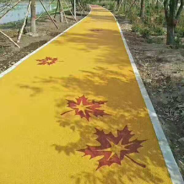 公园学校彩色透水地坪彩色石子地坪价格校彩色地坪施工环保