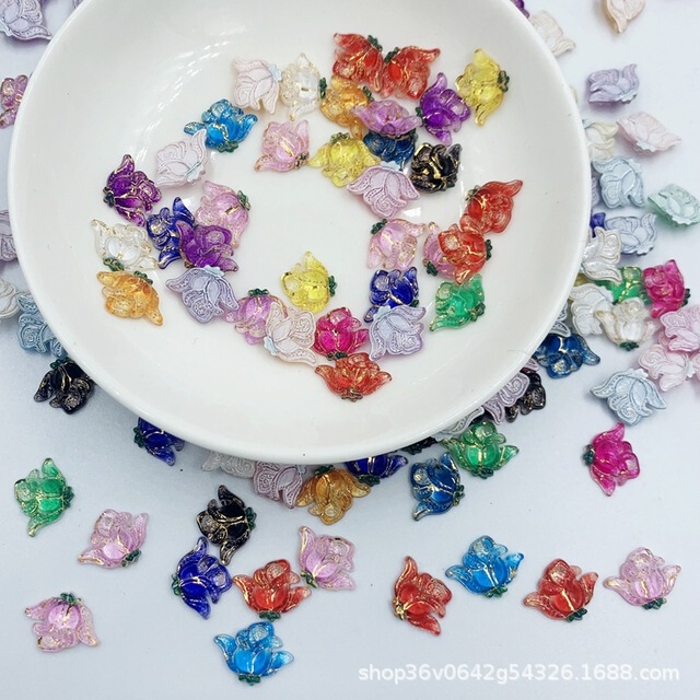 Beautiful rose acrylic accessories nail stickers clothing hair accessories DIY handmade decorative materials factory direct supply