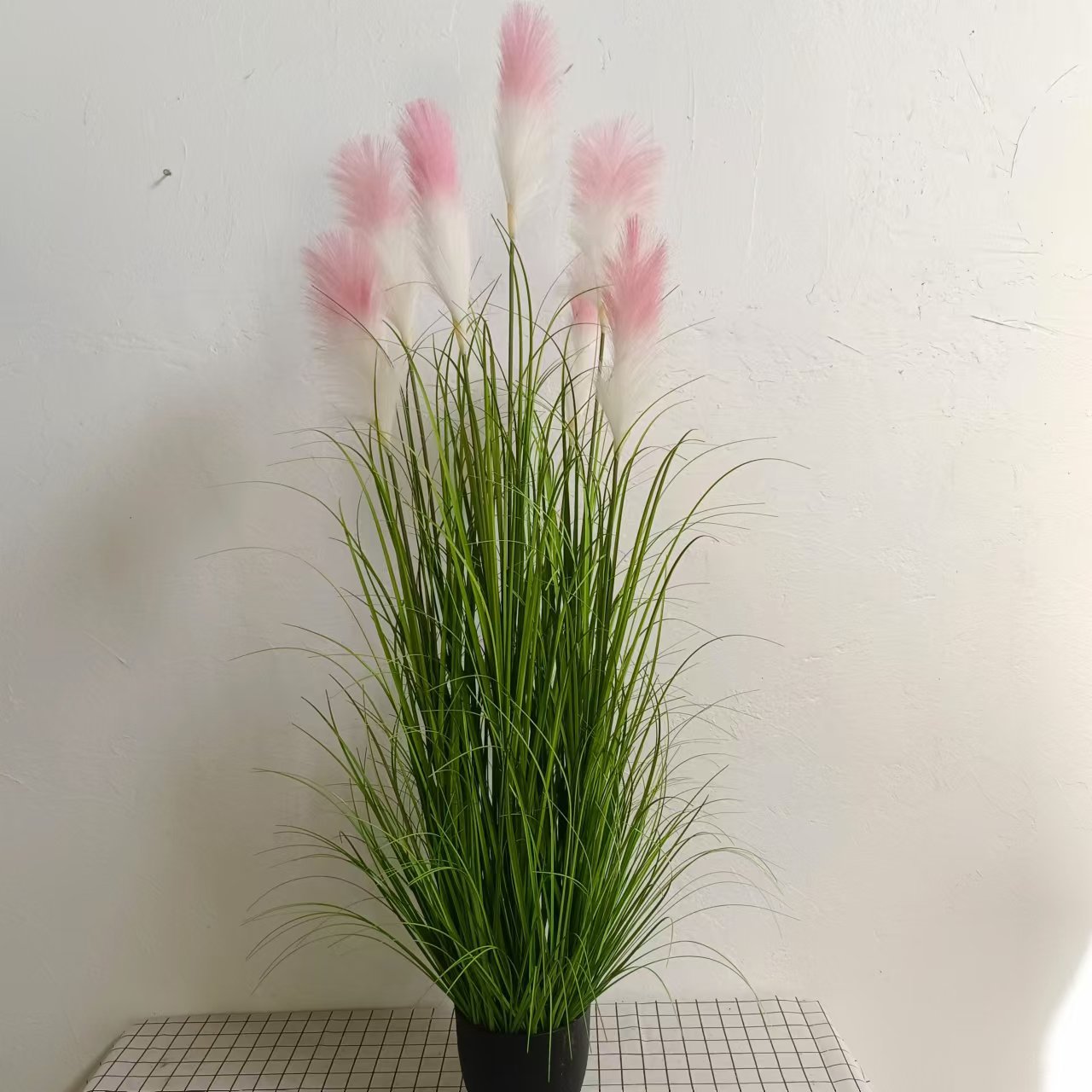 Plantas de caña artificiales verdes falsas plantas de césped decoración doméstica césped accesorios de fotografía decoración de suelo bonsai flores interior image 12