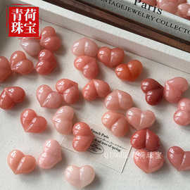 天然红丝玉吊坠桃花酿爱心屁桃吊坠蝴蝶结猫圈玉石坠子无事牌挂件