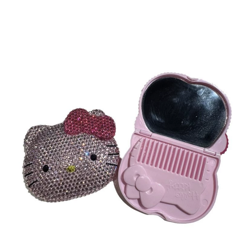 Хэллоу Китти, hello kitty, маленькое складное зеркало, кисточка, набор материалов, DIY, подарок на день рождения