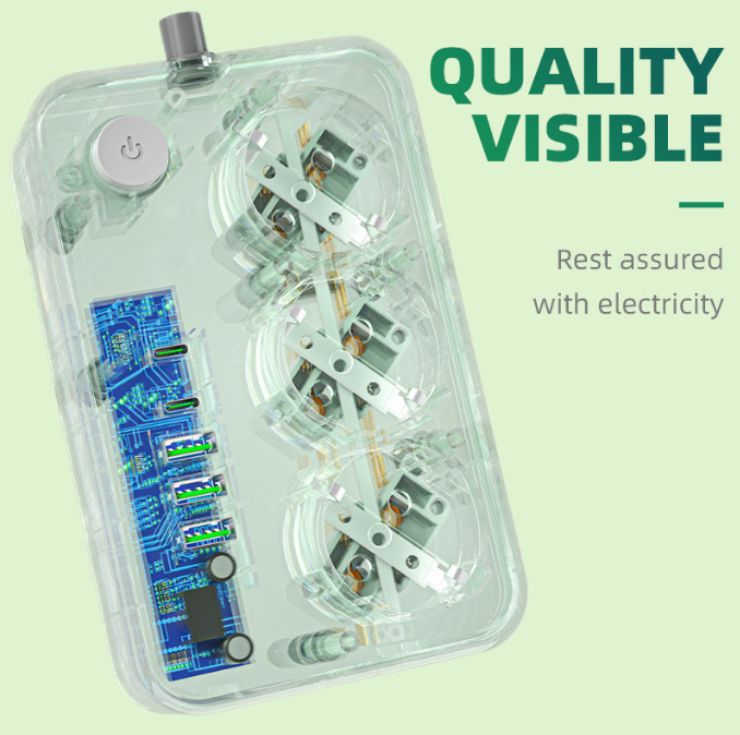 Transfronterizo para la norma europea 6USB conector de conexión doméstica con tipo C de carga