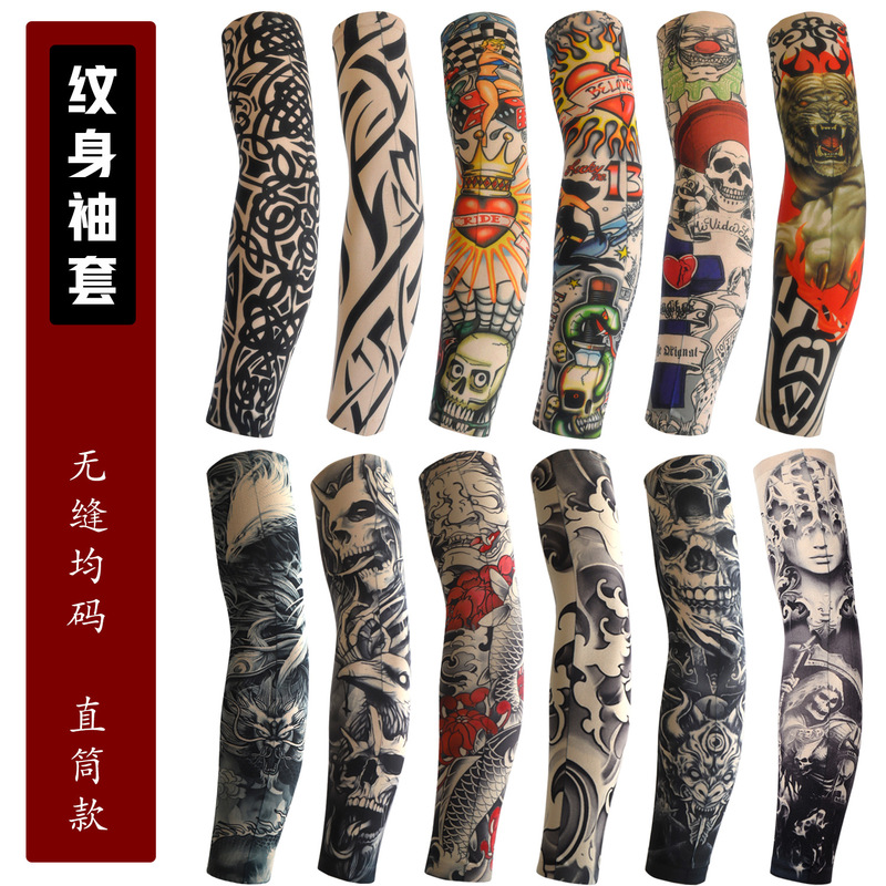 Tattoo-Covering Sleeves, Flower Arm Sleeves, Tattooing Sleeves for Men and Women, Summer Outdoor Cycling and Driving, Sun Protection Arm Sleeves, Can Be Packaged and Combined